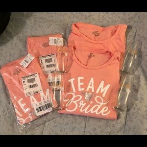 J crew bride squad shirts and glasses